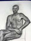 1948 Male Study Charcoal Sketch  Drawing   Artist Dated   Signed  21 75  X 16 5 