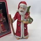 Santa Claus Tea Light Votive Candle Holder 8  Hand Painted Porcelain W box