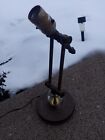 Vtg Deco Lamp Industrial Brass Machine Glass Ball Desk Articulating Lamp Light