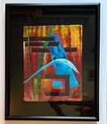 Quilted Dyed Fabric Abstract Panel Framed Textile Wall Art By Marjan Kluepfel