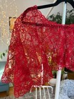 Red Vintage Lace And Sequin Capelet Shawl