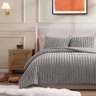 Ugg Kenzie Queen Comforter Set  Plush Faux Fur  3-piece  Grey Full queen 