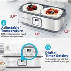 Ultimate Probiotic Yogurt Maker With Adjustable Temperature   Time  2 Bowls 
