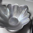 2-vintage Scalloped Pewter Flower Bowls 5   