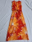 Mcinerny Tropieana Hawaii 1960s - 1970s Vintage Bright Flowers Polynesian Dress 