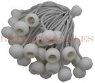 100pcs 6  White Ball Bungee Bungie Cord Heavy Duty Canopy Tarp Tie Downs Straps