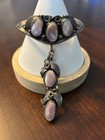 Native American J  Morris Navajo Slave Bracelet-silver W mother Of Pearl  Signed