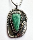 Navajo Green Spiderweb Turquoise Sterling Silver Turquoise 18    Necklace  169