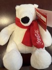 Coca Cola Polar Bear Plush 7    White W  Red Scarf Sitting Coke Teddy Stuffed 2014