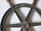 Wilcox   Crittenden Antique Brass Ship Wheel W  6 Wood Handles