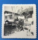 1950s African American Couple Backyard Deckle Edge B w Photo Black Americana