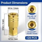 20-pack 1 4   Air Hose Fittings  1 4 Inch Npt Female Industrial Coupler  Quic   