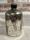 Silver Mercury Glass Bottle 12    saint Emilion Brass Wire French Wine Vase Vtg