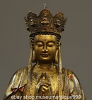 8 8  Old Tibet Pure Bronze Gilt Ksitigarbha Boddhisattva Buddha Statue Sculpture