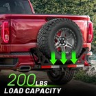 220 Lbs Hitch Mounted Spare Tire Carrier Adjustable Mount For 2  Hitch Receiver