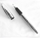 Cross Etched Polished Silver Roller Ball Pen Includes 2 New Gel Rolling Ball   