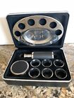 Vtg Traveling Holy Communion Set Sick Call Mass Kit 9pc Metal Tray Box Eucharist