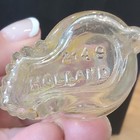 Vintage Glass Dog Miniature Perfume Bottle With Yellow Cap