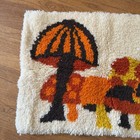 Vintage Mushrooms Colorful 80s Latch Hook Rug Wall Art Size 27x19