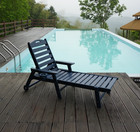 Set Of 2 Hdpe Outdoor Chaise Lounge Chairs Adjustable Poolside Patio Loungers