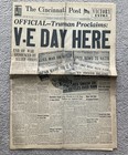 Ww2 V-e Day Here - May 8  1945 The Cincinnati Post Newspaper