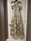 Eliza J Evening Long Gold Floral Jeweled Gown Size 6 Mother Of The Bride Dress