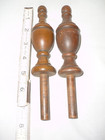 Vintage Wood 5  Hand Turned Finials Set Of 2 Architectural Salvage