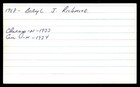 Beryl Richmond Cubs Reds Baseball Signed Index Card Auto  ca1363