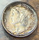 1944-s Mercury Dime Nice Original Supergem  Bu Near Full Bands Super Tone Chrc