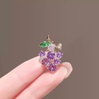 Fashion Purple Grape Crystal Brooch Pin Lapel Pin Corsage Badge Women Jewelry