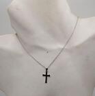 Religious Jesus Crucifix Cross Silver Tone Pendant W  Chain