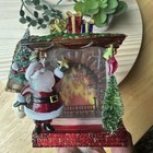 Vintage Nightlights Santa Claus Fireplace Cat Tree Decorations Plug-ins Set Of 2