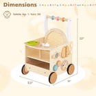 Wooden Baby Walker  13-in-1 Toddler Push Walker W  Wheels Storage For Boys Girls