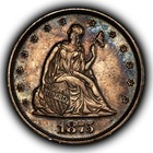 1875 20c Seated Liberty Silver Twenty Cent Piece - Au Key Date - Sku-b4938