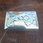 Vtg Mexican Silver Pill Box Repousse Scroll 1930s Taxco 16g 1 75 