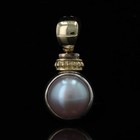 Lagos Caviar Mabe Pearl Solitaire Enhancer Pendant Sterling 925 Yellow Gold 18k