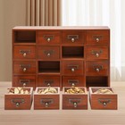 Retro Wood Apothecary Cabinet 16 Drawers Desk Drawer Organizer Storage Box New