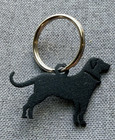 Black Iron Metal Art Dog Silhouette Keychain Coated Labrador Usa