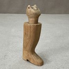 Antique Folk Art Primitive Wood Carved Wooden Vintage Cat Boot Sculpture Puss In