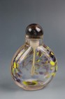 Chinese Splashed Peking Glass Snuff Bottle                    2 5  Tall