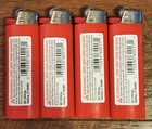 Lot Of 4 New Bic  Soft Flame Lighters Red Promo Logos Salty Dog Big Apple