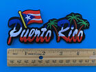 Puerto Rico Flag   Trees Embroidered Patch Boricua Iron-on Sew-on  4 75 X 2 25 