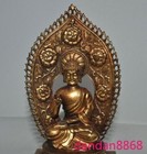 Old Tibet Temple Bronze 24k Gold Gilt Sakyamuni Shakyamuni Shakya Mani Statue