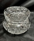 Large Antique American Brilliant Period Cut Crystal Lidded Powder Or Vanity Jar