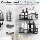 Adhesive Shower Caddy  5 Pack Rustproof Stainless Steel Bath Organizers With Lar