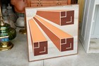 Vintage 60s 70s Op Art Geometric Wall Mirror Mod Space Age Retro Glass Wall Art