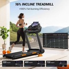 0 6-7 0mph 16  Incline Treadmills For Home With 3 Led Displays 400lbs Capacity