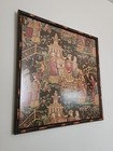 Chinese Emporer King Antique Asian Oriental Tapestry  Bamboo Framed Art