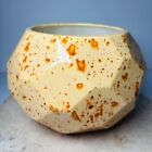 Vintage Abstract Splatter Retro Planter Plant Pot Yellow Orange Ceramic