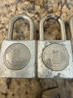 4 Vintage Fort Lock Padlocks And 2 Barrel Keys  Made In Canada
